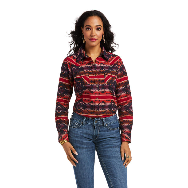 Blusas Ariat Real Sedona Serape Negras/Rojas Mujer - Chile 427-MXCQRN